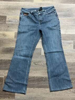 Harley-Davidson Women's Size 10 Mid Rise Bootcut Blue Denim Jeans with Logo